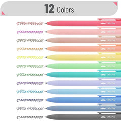 Retractable Gel Pens 12 Pack - 0.7mm Fine Point, Fast-Drying Ink, Assorted Colors (Wholesale)