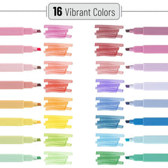 Aesthetic Highlighters, Chisel Tip, 16 Pack