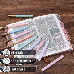 Morandi Bible Highlighters & Pens, 12-Pack, No Bleed, Aesthetic Set