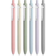 Mr. Pen Retractable Gel Pens, 6 Pack, 0.5 mm Black Ink, Colorful Barrels with Silver Clips