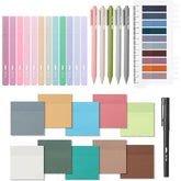 Aesthetic Book Annotation Kit - 38 Pieces with Highlighters, Gel Pens, and Sticky Notes
