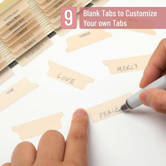 Mr. Pen Bible Tabs - 75 Transparent Cappuccino Laminated Tabs for Women and Men, Study Bible Index Tabs and Labels