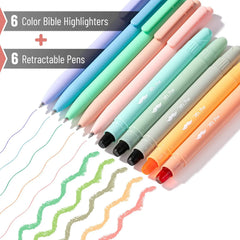 Mr. Pen Bible Highlighters & Pens, 10 Pack, Gel Highlighters, Cotton Candy Clouds, No Bleed Through