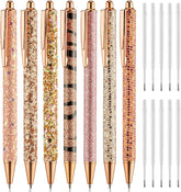 Mr. Pen Fancy Pens for Women - 7 Rose Gold Glitter Ballpoint Pens with 10 Refills, 1.0mm Black Ink, Cute Journaling Pens
