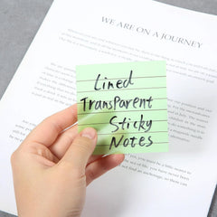 Lined Transparent Sticky Notes 3x3, 10 Pads, 500 Sheets
