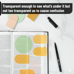 Bible Transparent Sticky Notes, 150 Sheets, Matera Glow + Pen