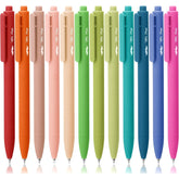 Retractable Gel Pens 12-Pack: Cute Design, Colored Ink, Quick-Dry, Fine Point 0.7mm