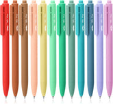 Retractable Gel Pens 12 Pack, Fine Point 0.7mm, Fast-Drying Assorted Colors, Cute Aesthetic Journaling Pens