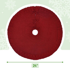 Mr. Pen Small Christmas Tree Skirt, 24 Inch, Red Knitted Xmas Tree Skirt