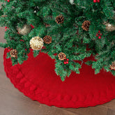 Mr. Pen Small Christmas Tree Skirt, 24 Inch, Red Knitted Xmas Tree Skirt
