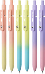 Customizable Retractable Gel Pens with Morandi & Gradient Barrels, Fine Point 0.5mm Black Ink