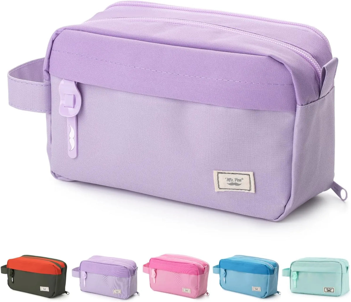 Large Capacity Pencil Case with 5 Color Options - Pencil Pouch, Pen Bag, School & College Supplies