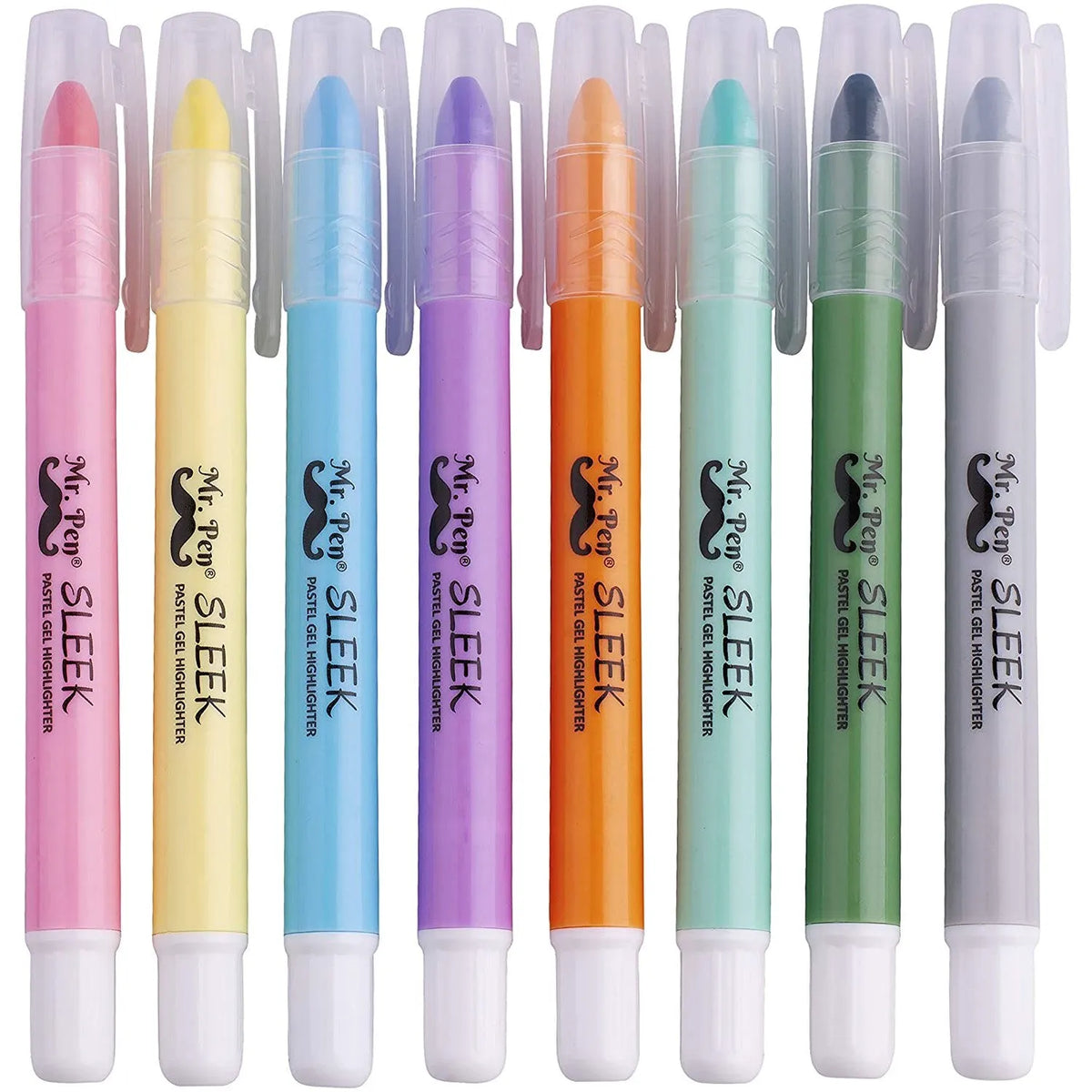 Bible Gel Highlighters, 8 Pack, Pastel Colors, No-Bleed, Twist-Up, Sharpenable Tips