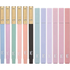 Aesthetic Highlighters & Ballpoint Pens, 12 Pack