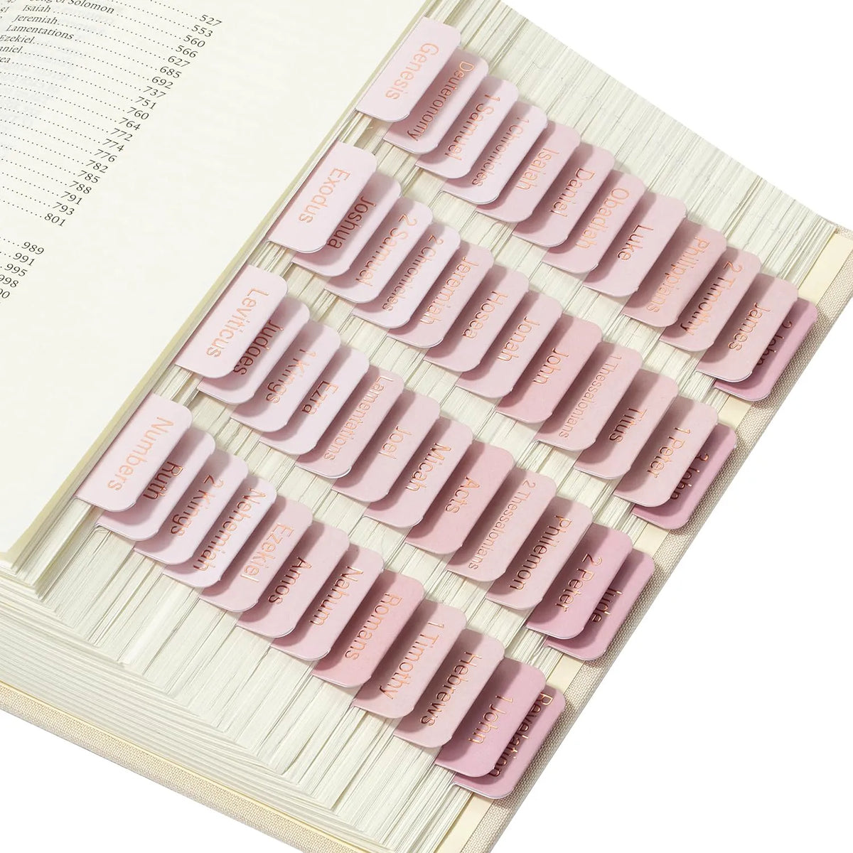 Mr. Pen Bible Tabs - 75 Laminated Pink Shade Index Tabs for Women & Men, Bible Book Labels for Study