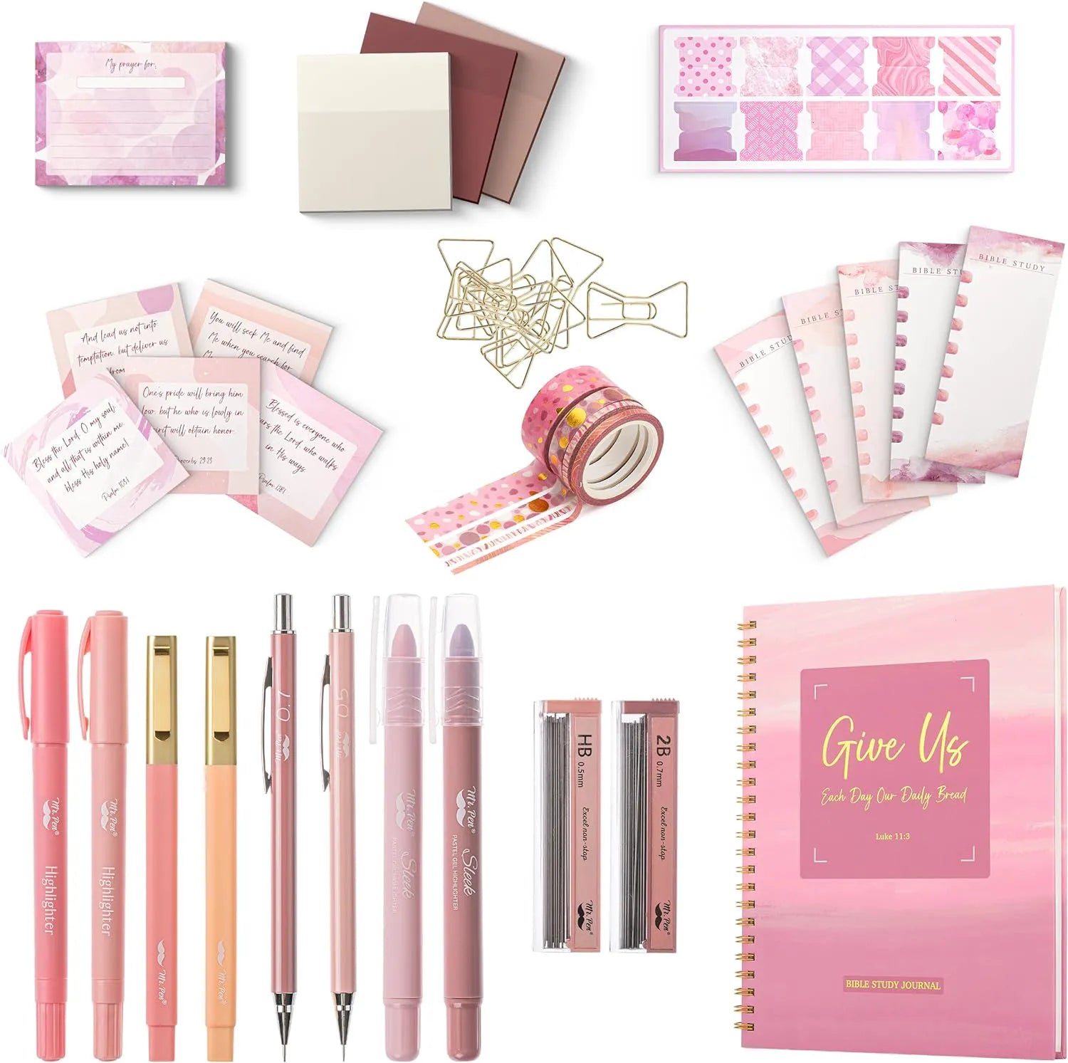 Bible Journaling Kit with No-Bleed Highlighters and Pens, Bible Tabs, and Study Supplies for Women - Perfect Gift Set