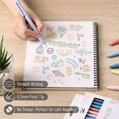 Retractable Gel Pens 12 Pack - 0.7mm Fine Point, Fast-Drying Ink, Assorted Colors (Wholesale)