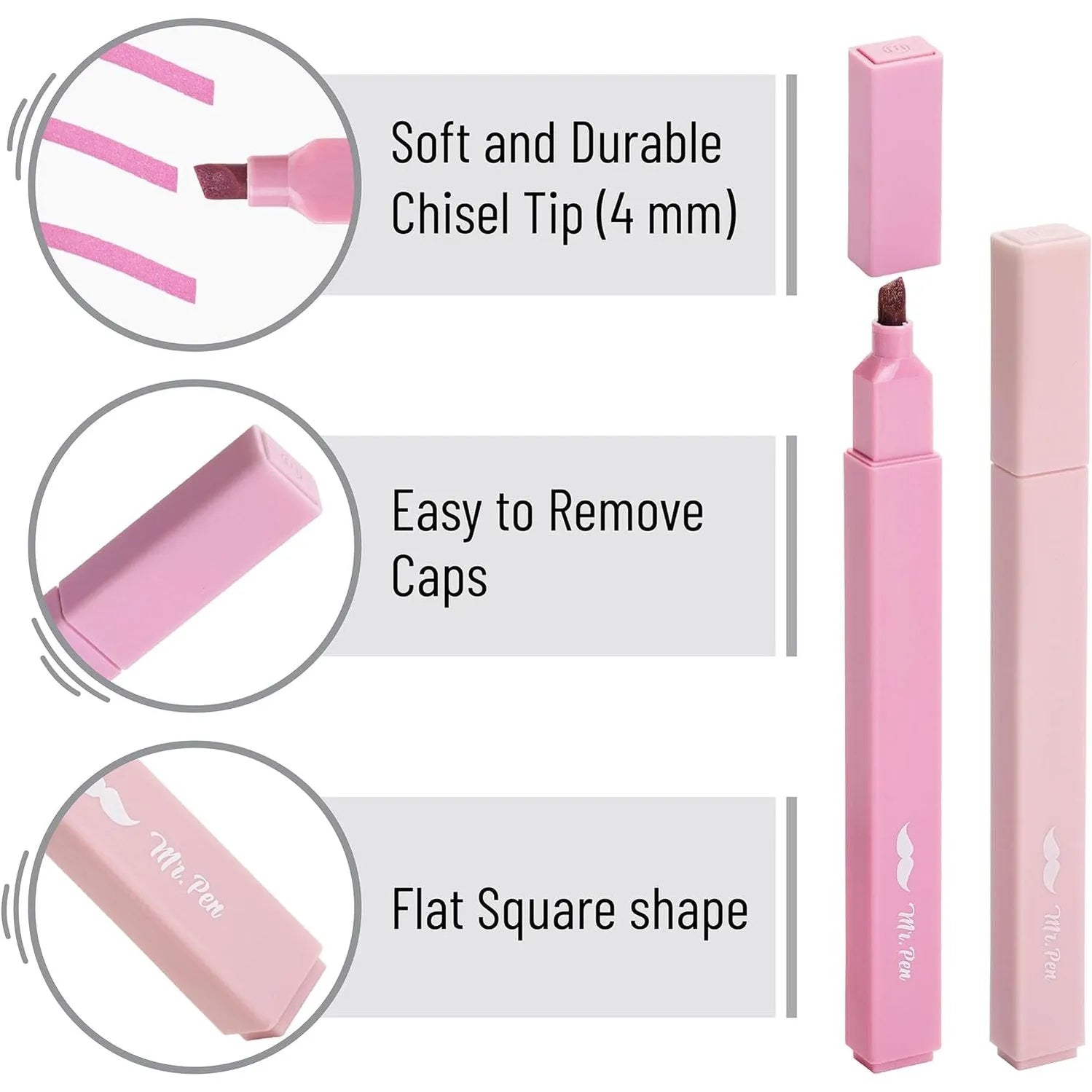 Aesthetic Highlighters, Chisel Tip, 16 Pack