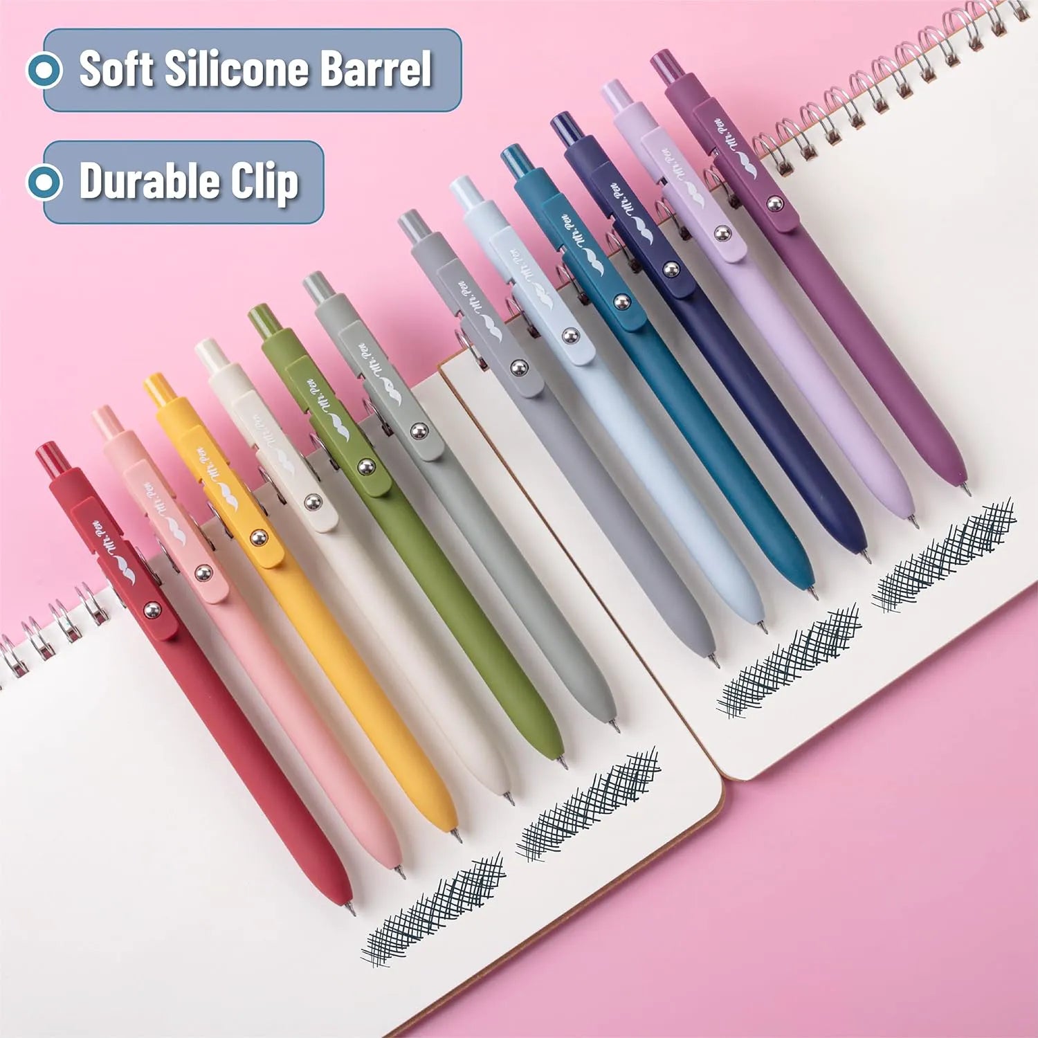 Customizable Retractable Gel Pen with Morandi and Vintage Barrels, Black Ink, 0.5 mm
