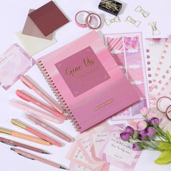Pink Bible Journaling Kit with No-Bleed Highlighters and Pens
