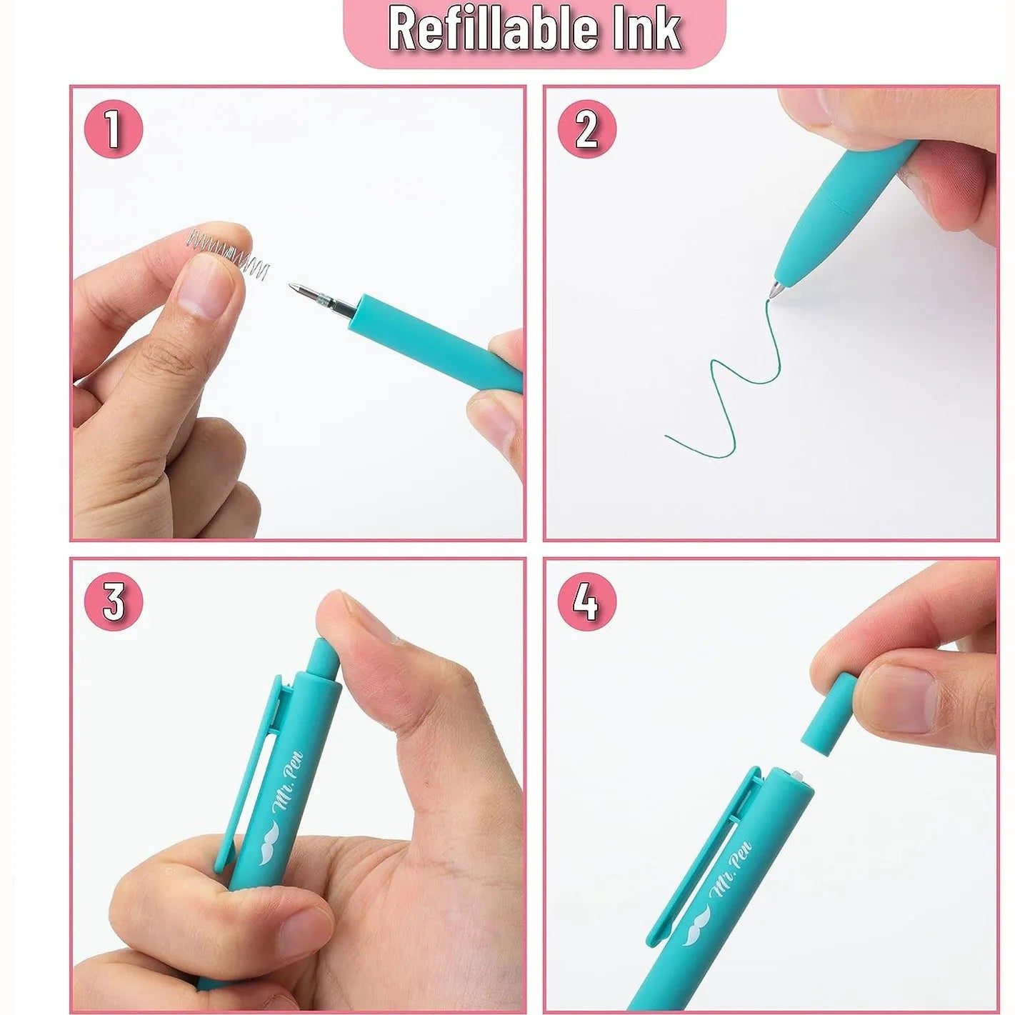 Retractable Gel Pens (12-Pack) - 0.7mm Fine Point, Fast-Drying Ink, Assorted Colors