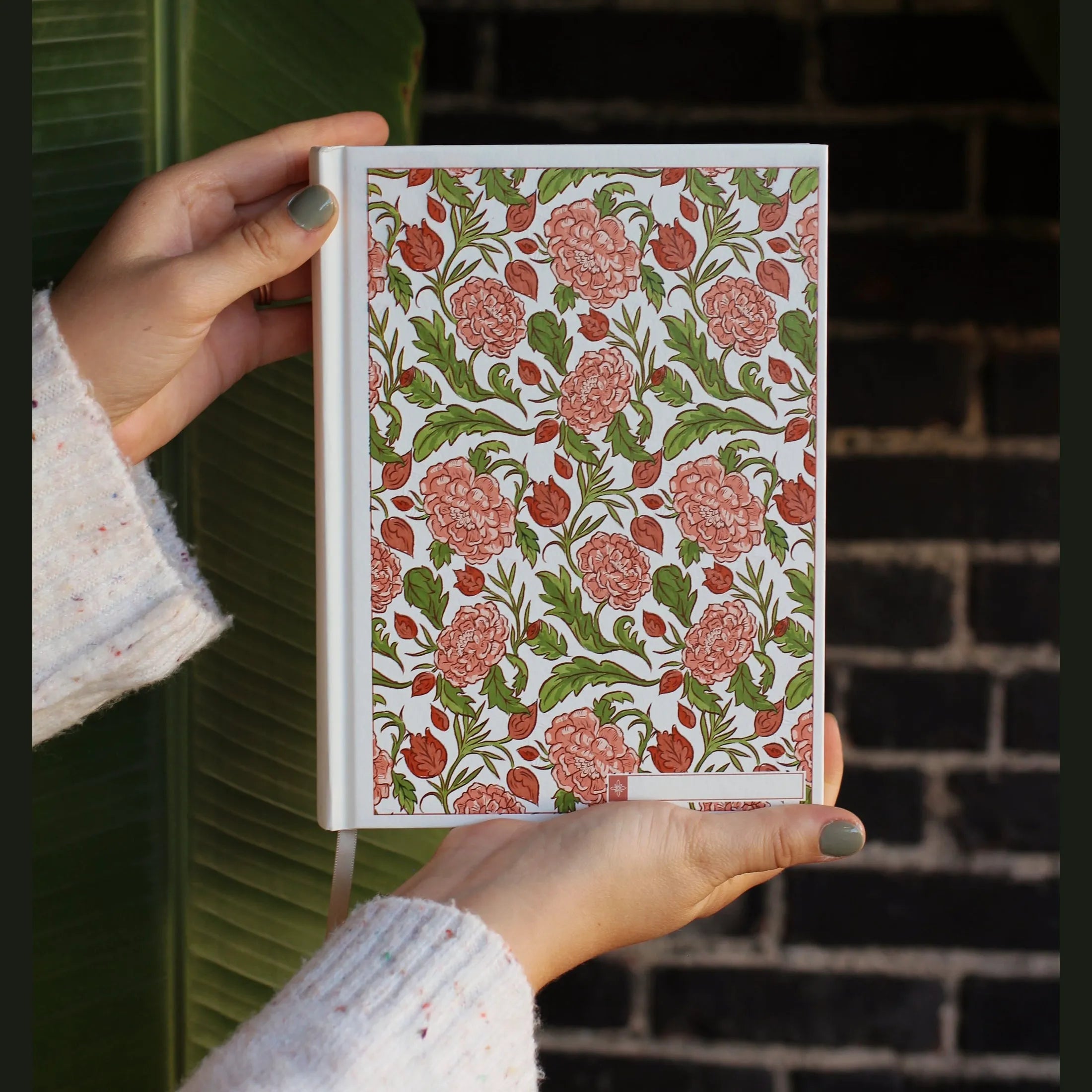 ESV Custom Single Column Journaling Bible, Floral Hardcover with Name Box (Pink, Blue, Cream, or Marigold)