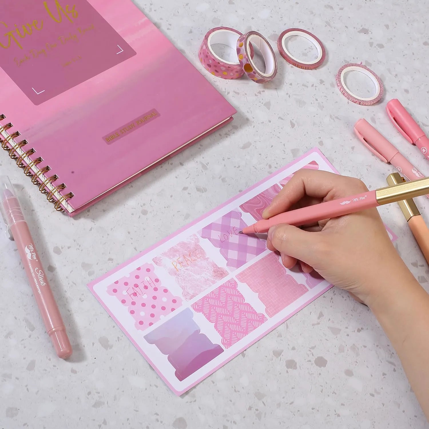 Bible Journaling Kit with No-Bleed Highlighters and Pens, Bible Tabs, and Study Supplies for Women - Perfect Gift Set
