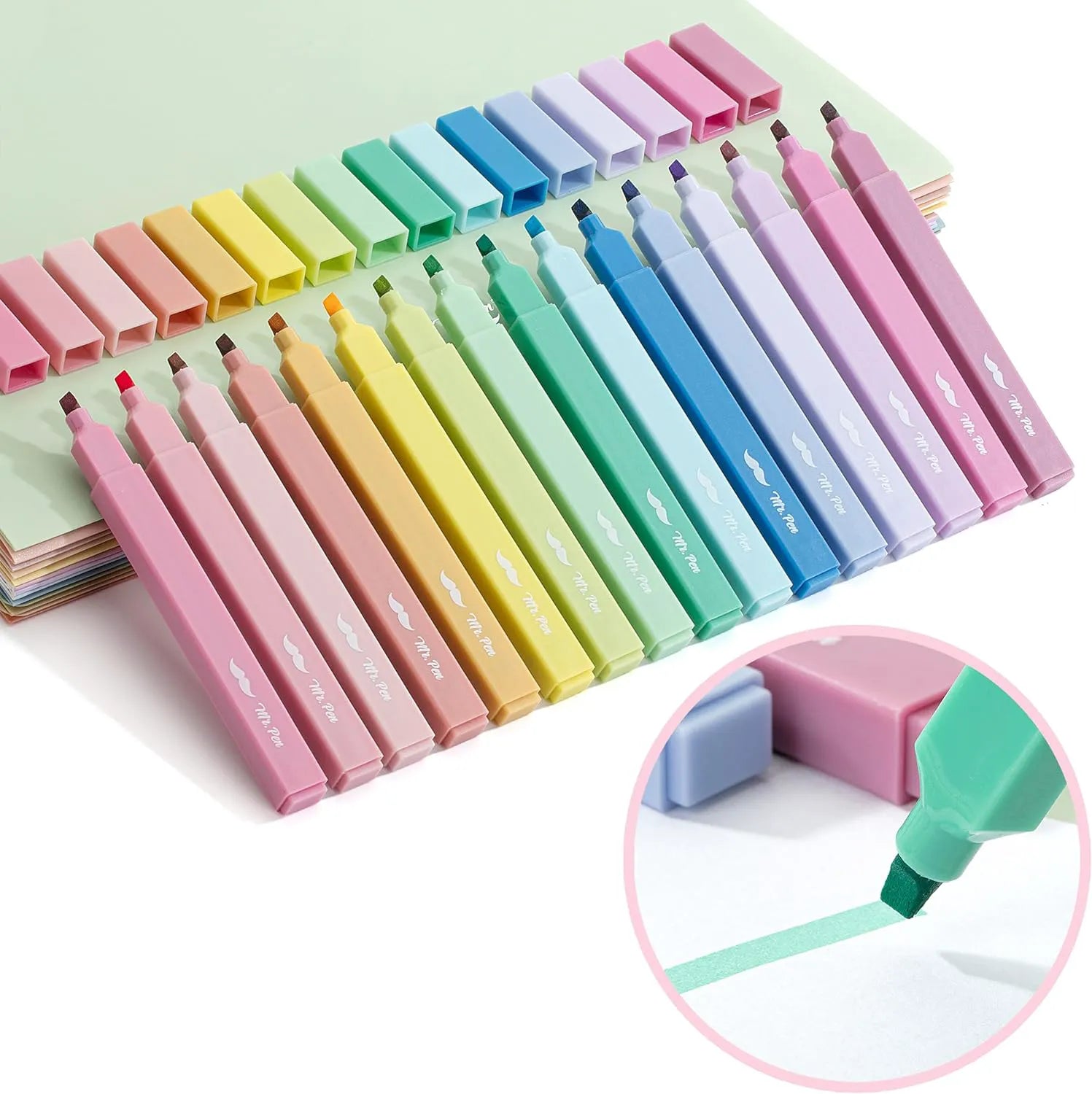 Aesthetic Highlighters, Chisel Tip, 16 Pack