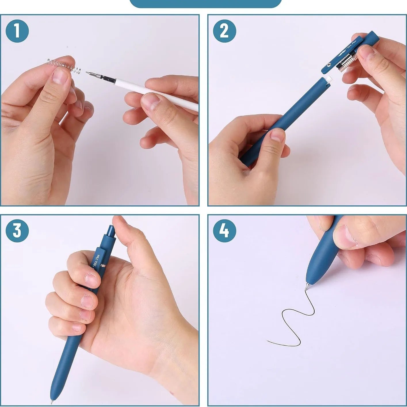 Customizable Retractable Gel Pen with Morandi and Vintage Barrels, Black Ink, 0.5 mm