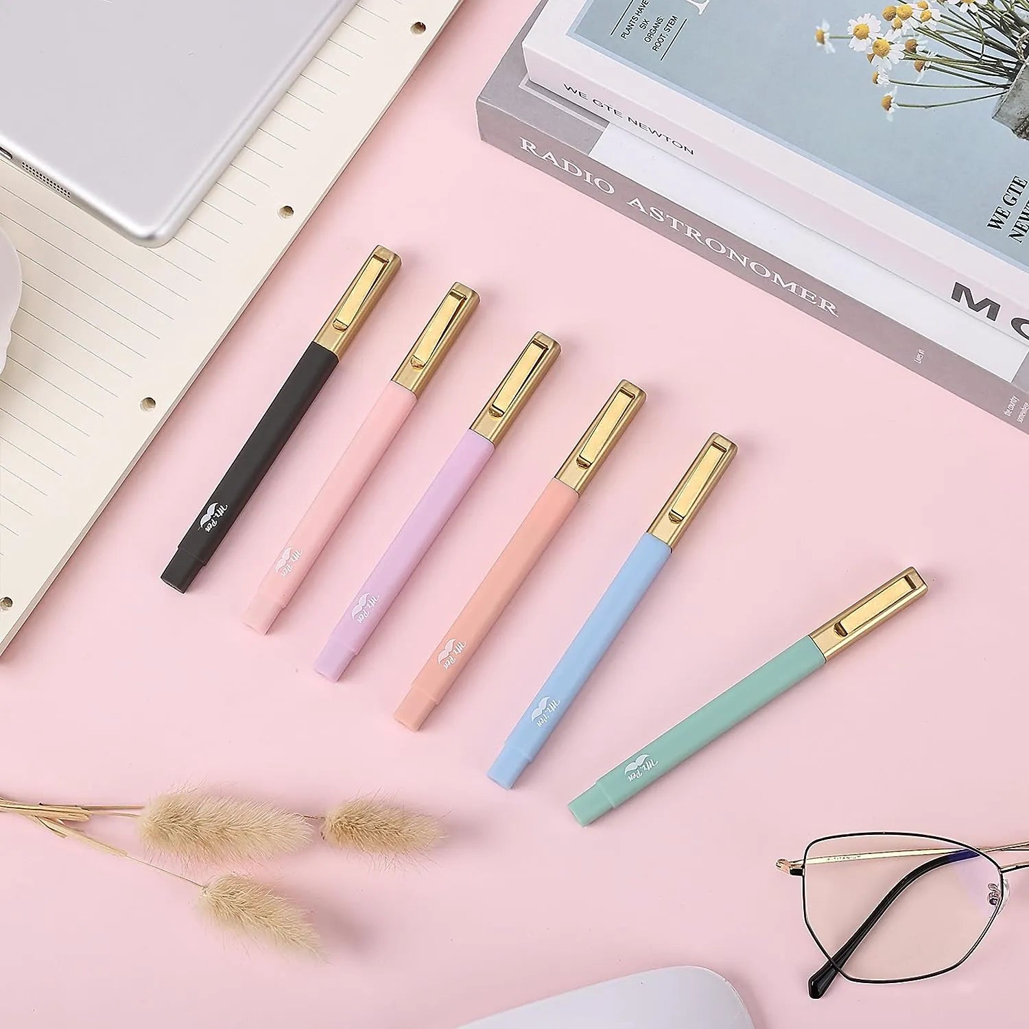 Morandi Bible Highlighters & Pens, 12-Pack, No Bleed, Aesthetic Set