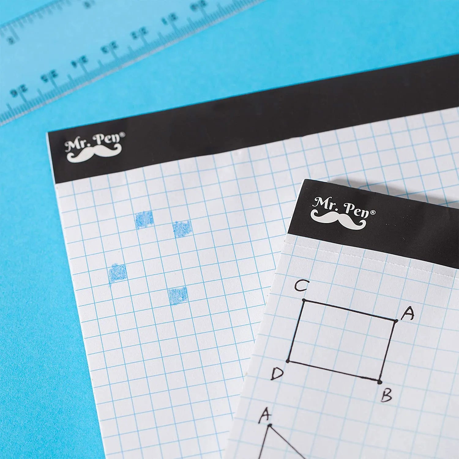 Graph Paper Pad 11" x 8.5", 4x4 Grid (4 Squares/Inch), 55 Sheets, Quad Ruled