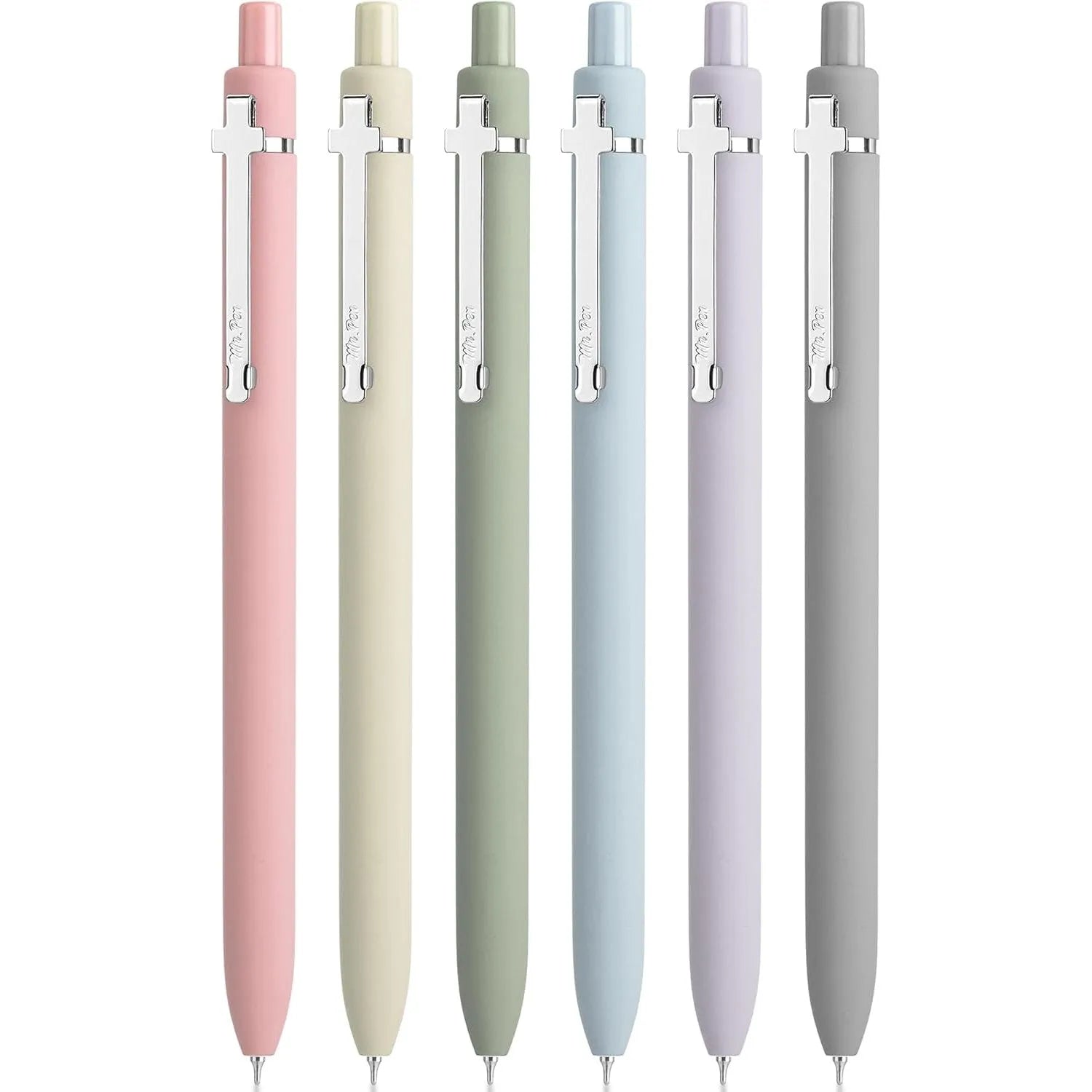 Customizable Retractable Cross Clip Pens - Black Ink, Fine Point 0.5mm, Assorted Barrel Colors