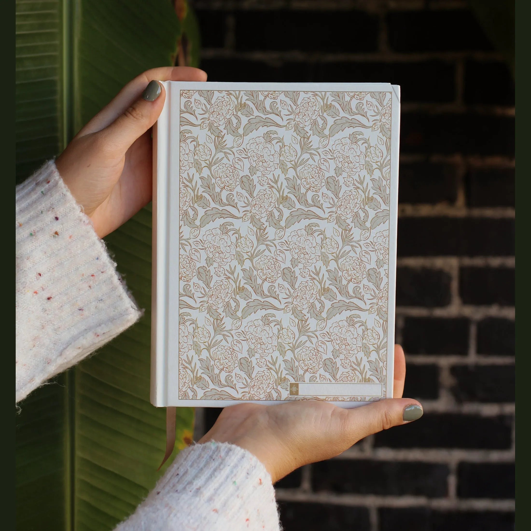 ESV Custom Single Column Journaling Bible, Floral Hardcover with Name Box (Pink, Blue, Cream, or Marigold)