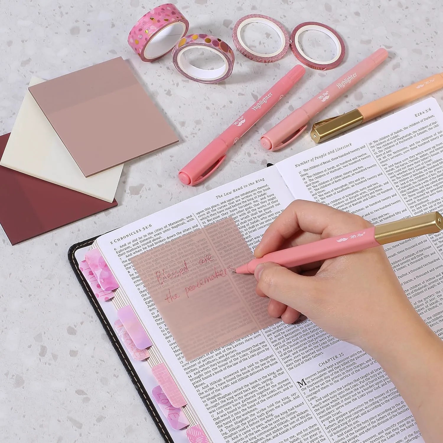 Bible Journaling Kit with No-Bleed Highlighters and Pens, Bible Tabs, and Study Supplies for Women - Perfect Gift Set