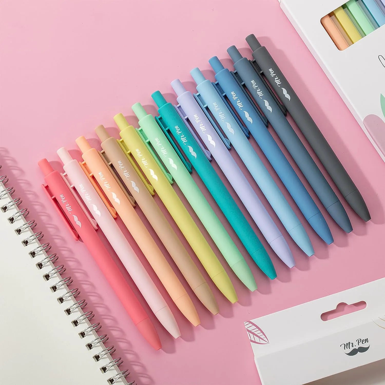 Retractable Gel Pens (12-Pack) - 0.7mm Fine Point, Fast-Drying Ink, Assorted Colors