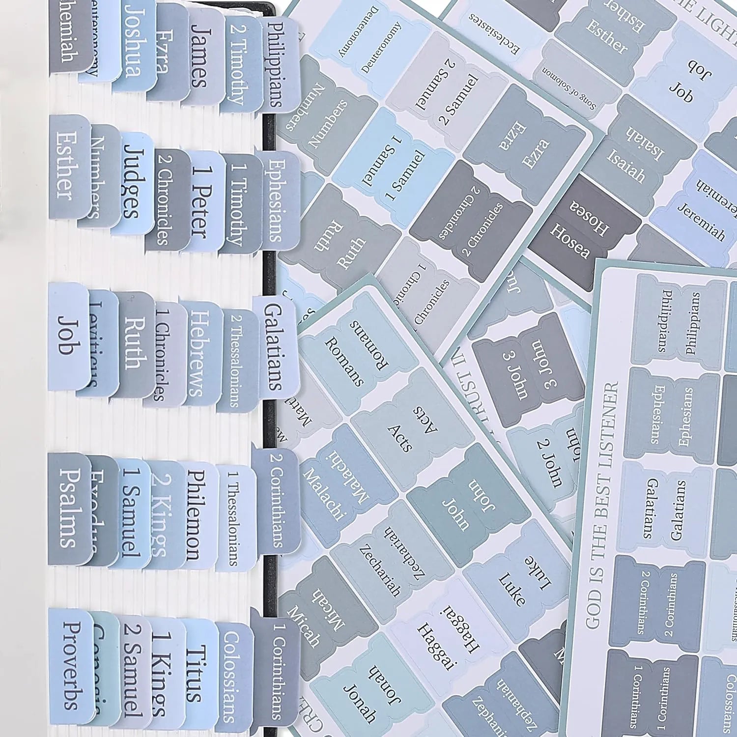 Mr. Pen Bible Tabs - 75 Laminated Index Tabs for Women and Men, Study Bible Book Tabs, Durable Bible Labels