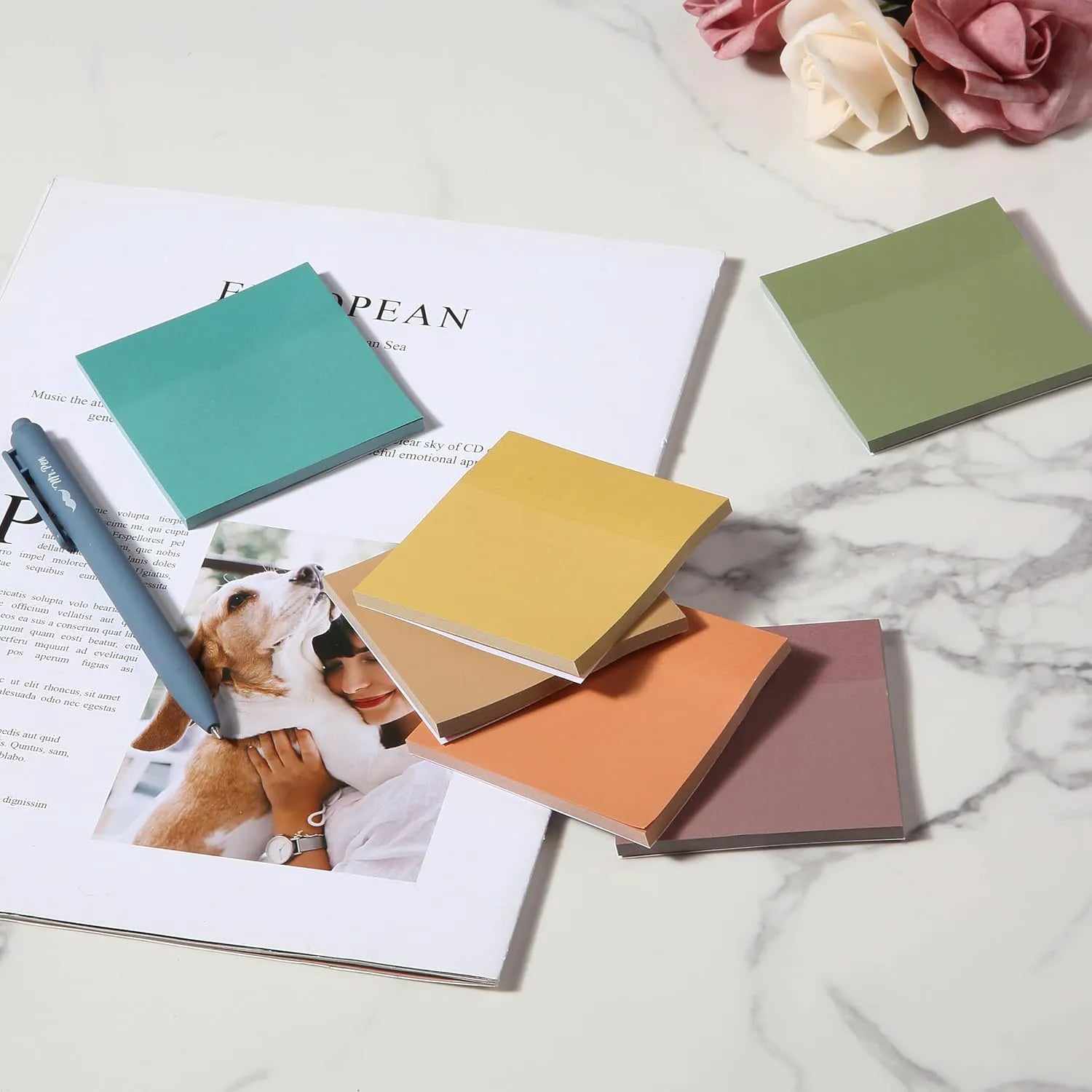 Earthy Colors Sticky Notes 3x3, 12 Pads, 600 Sheets