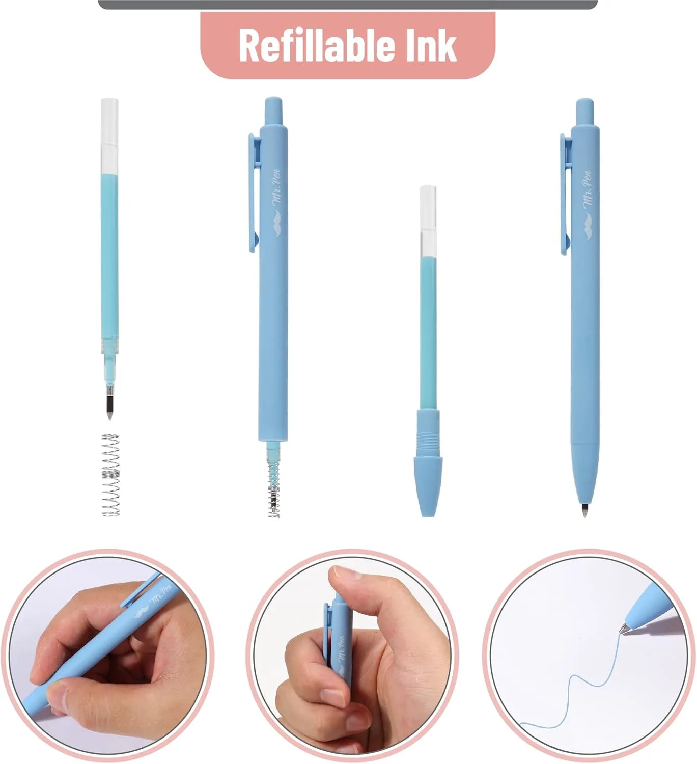 Mr. Pen Bible Highlighters & Pens, 10 Pack, Gel Highlighters, Cotton Candy Clouds, No Bleed Through