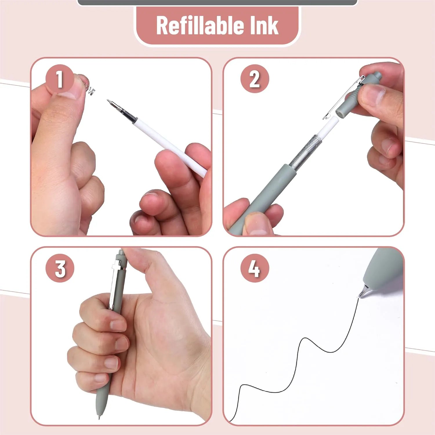 Customizable Retractable Cross Clip Pens - Black Ink, Fine Point 0.5mm, Assorted Barrel Colors