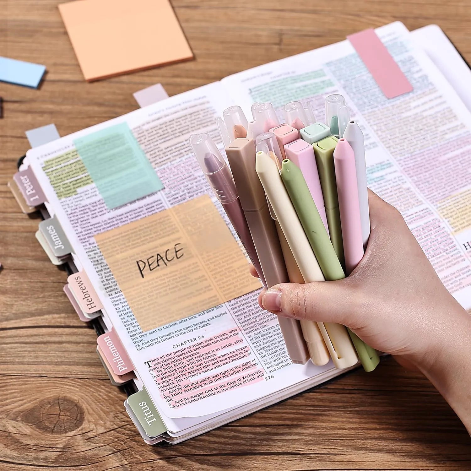 Bible Journaling Kit, 31 Pcs — Pens, Highlighters, Tabs, Bookmarks & Sticky Notes, No Bleed Bible Study Set