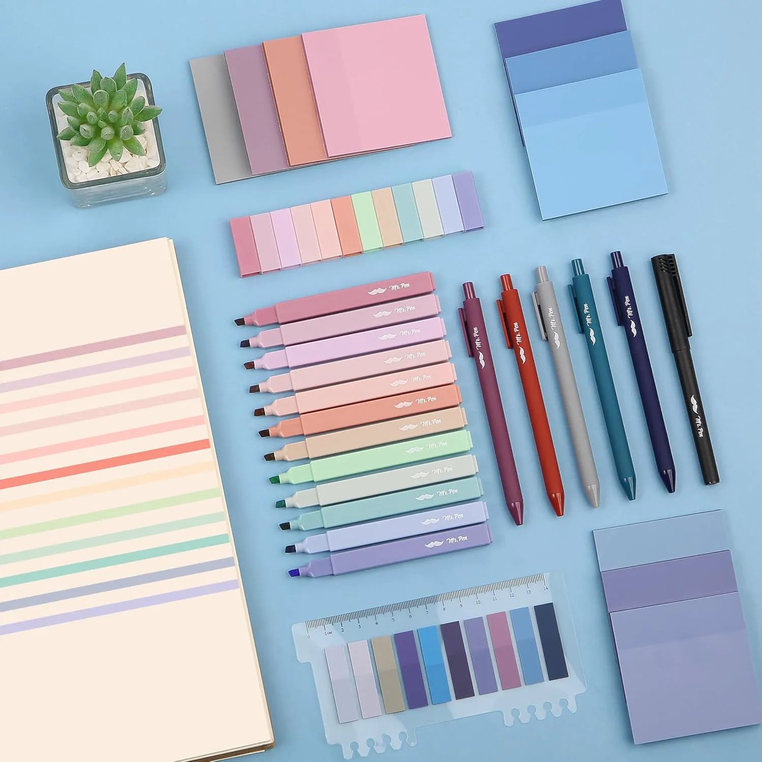 Aesthetic Book Annotation Kit - 38 Pieces with Highlighters, Gel Pens, and Tabs (Wholesale)
