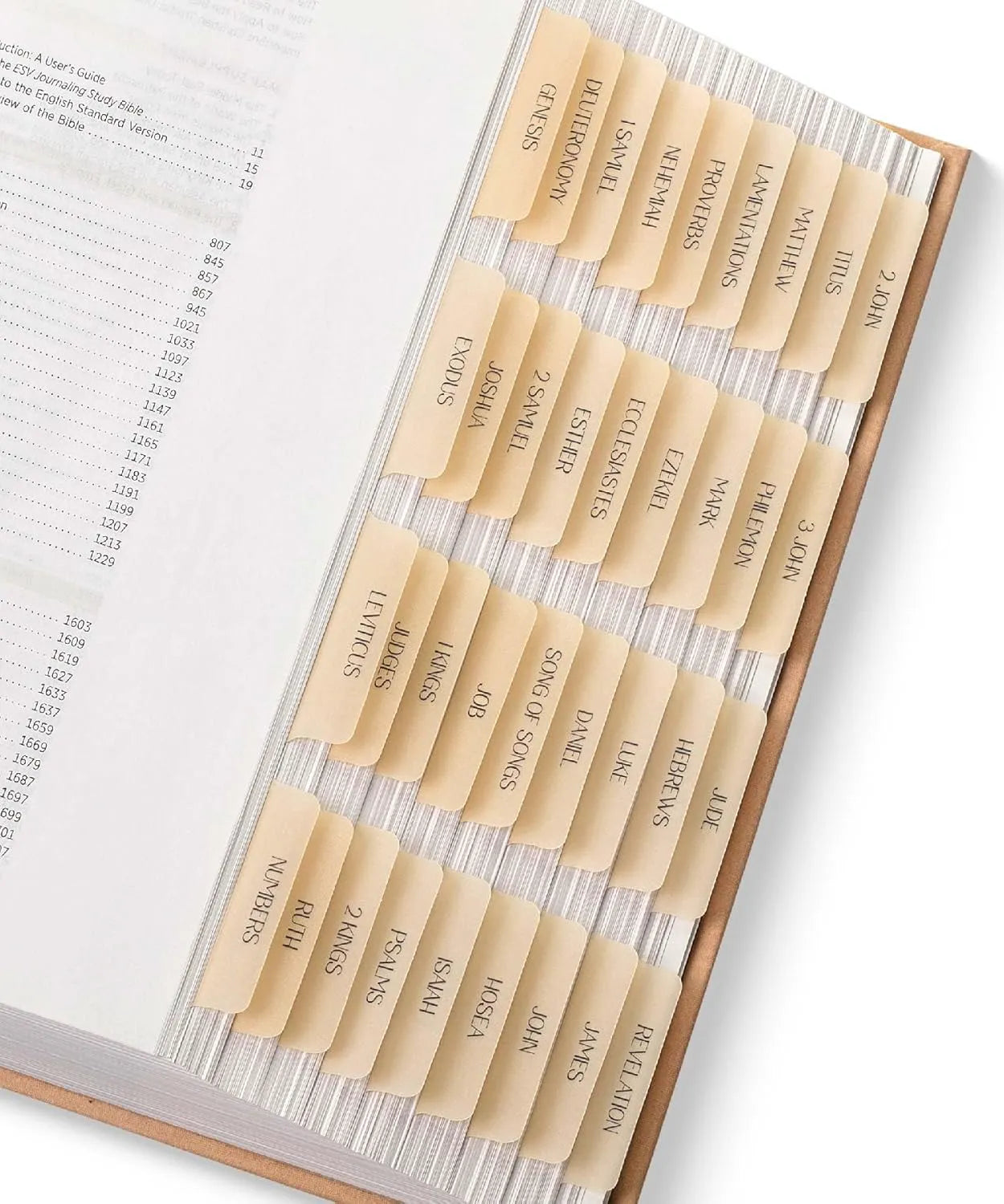 Mr. Pen Bible Tabs - 75 Transparent Cappuccino Laminated Tabs for Women and Men, Study Bible Index Tabs and Labels