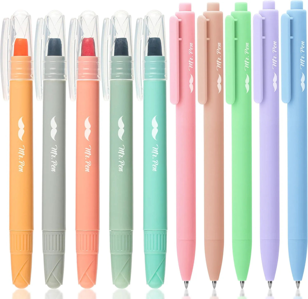 Mr. Pen Bible Highlighters & Pens, 10 Pack, Gel Highlighters, Cotton Candy Clouds, No Bleed Through