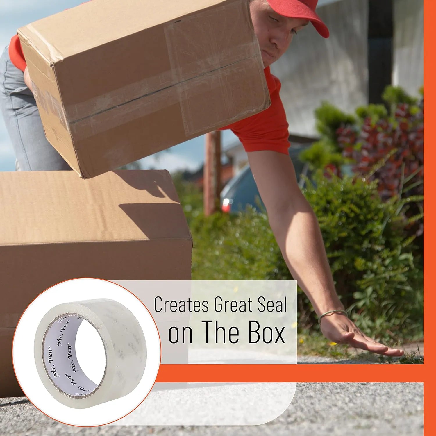 Packing Tape 2" x 60 Yards, 6 Pack + Dispenser Gun, 2.5 Mil