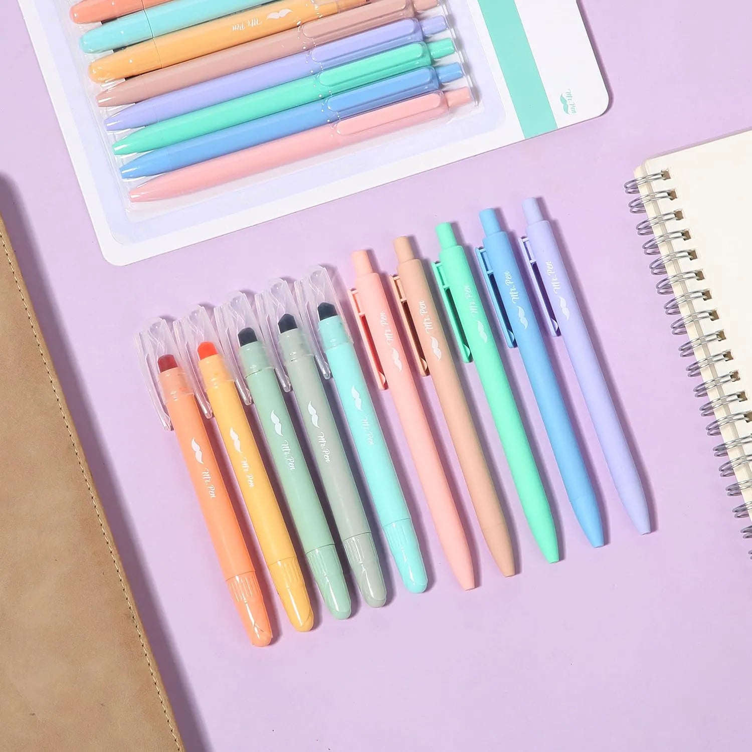 Mr. Pen Bible Highlighters & Pens, 10 Pack, Gel Highlighters, Cotton Candy Clouds, No Bleed Through