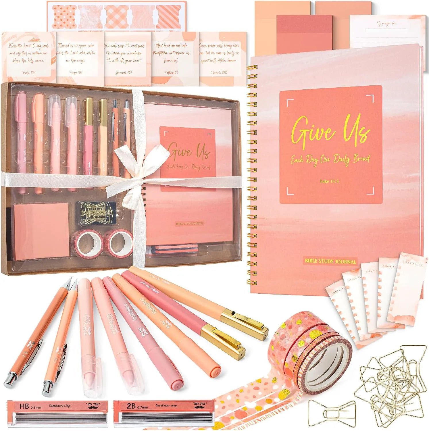 Bible Journaling Kit with No-Bleed Highlighters and Pens, Bible Tabs, and Study Supplies for Women - Perfect Gift Set