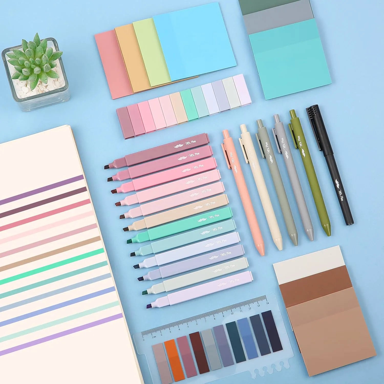 Mr. Pen Aesthetic Book Annotation Kit, 38 Pieces with Highlighters and Gel Pens