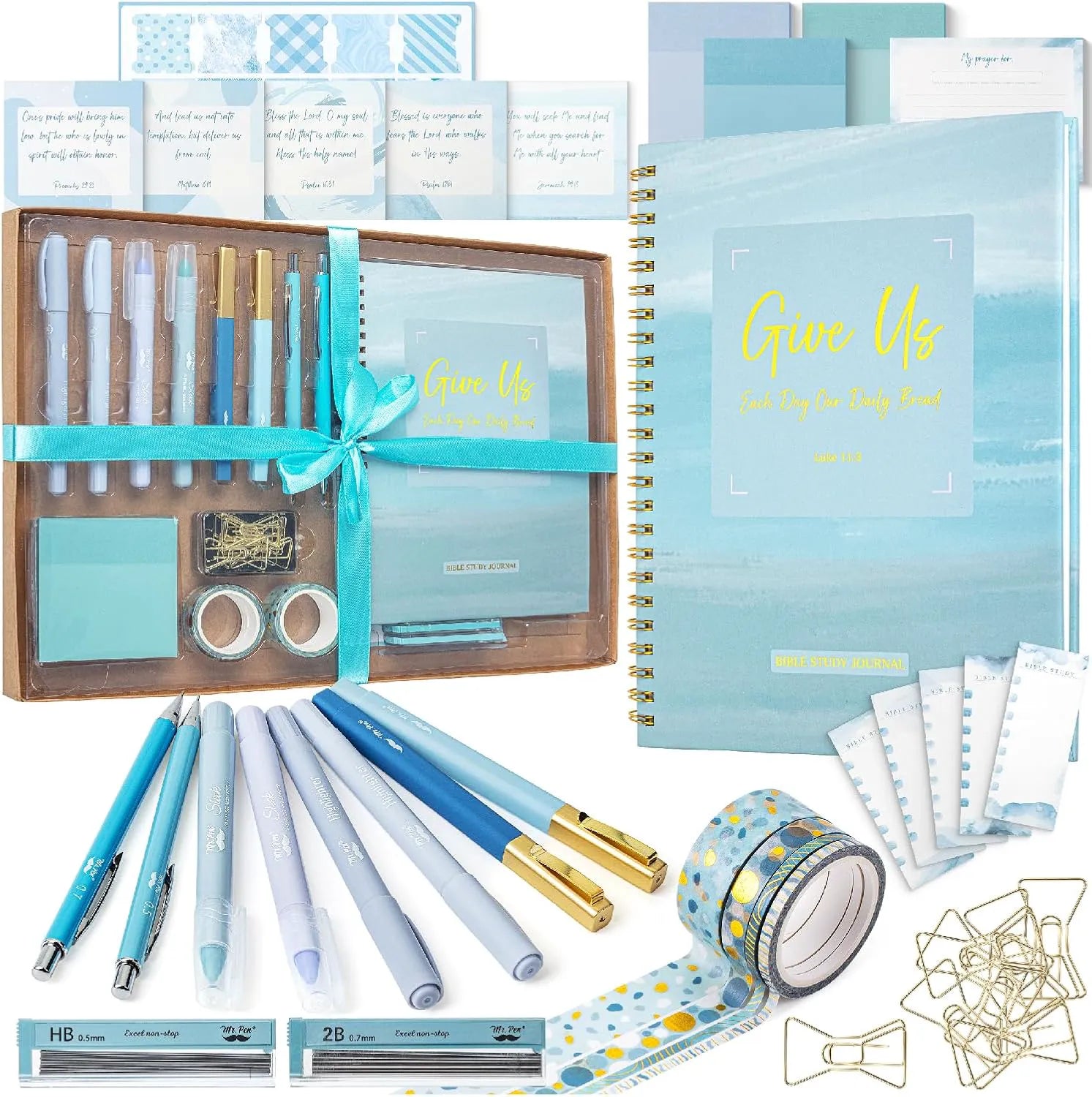 Pink Bible Journaling Kit with No-Bleed Highlighters and Pens