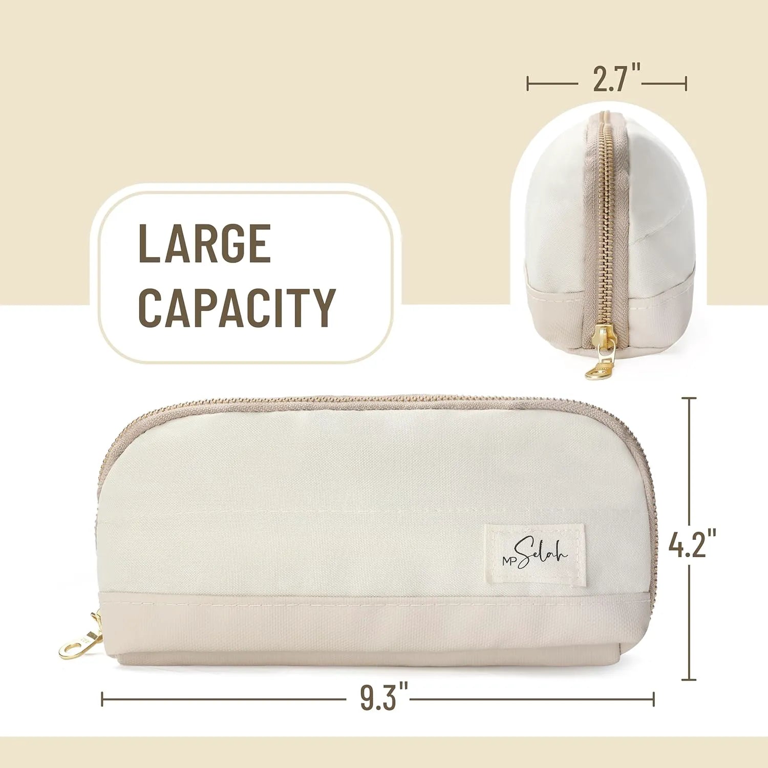Mr. Pen Pencil Case - Cream Pencil Pouch & Bag (Selah Pen Case)