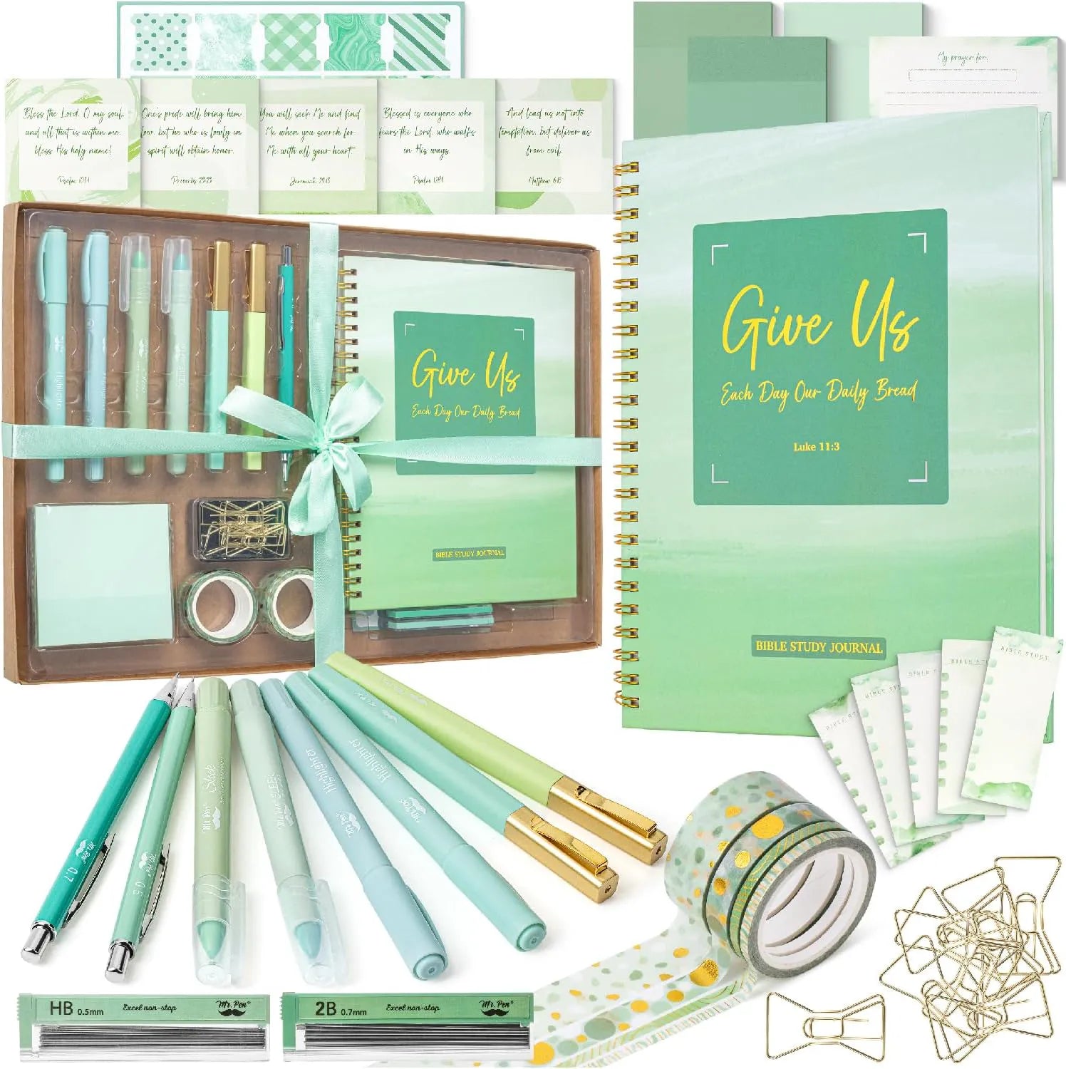 Bible Journaling Kit with No-Bleed Highlighters and Pens, Bible Tabs, and Study Supplies for Women - Perfect Gift Set
